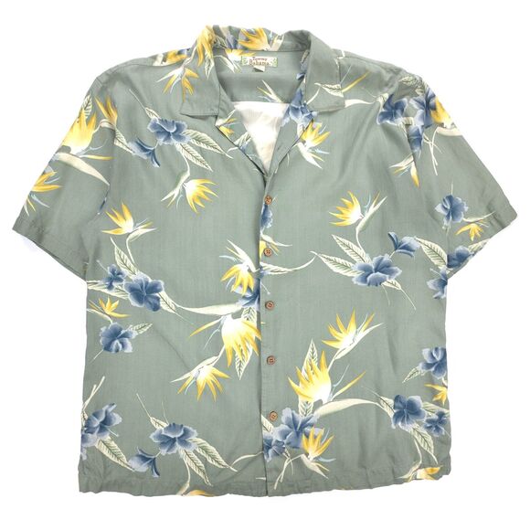 VINTAGE Tommy Bahama 100% Silk Old Money Button Down Hawaiian Shirt Resort Y2k - Picture 1 of 5